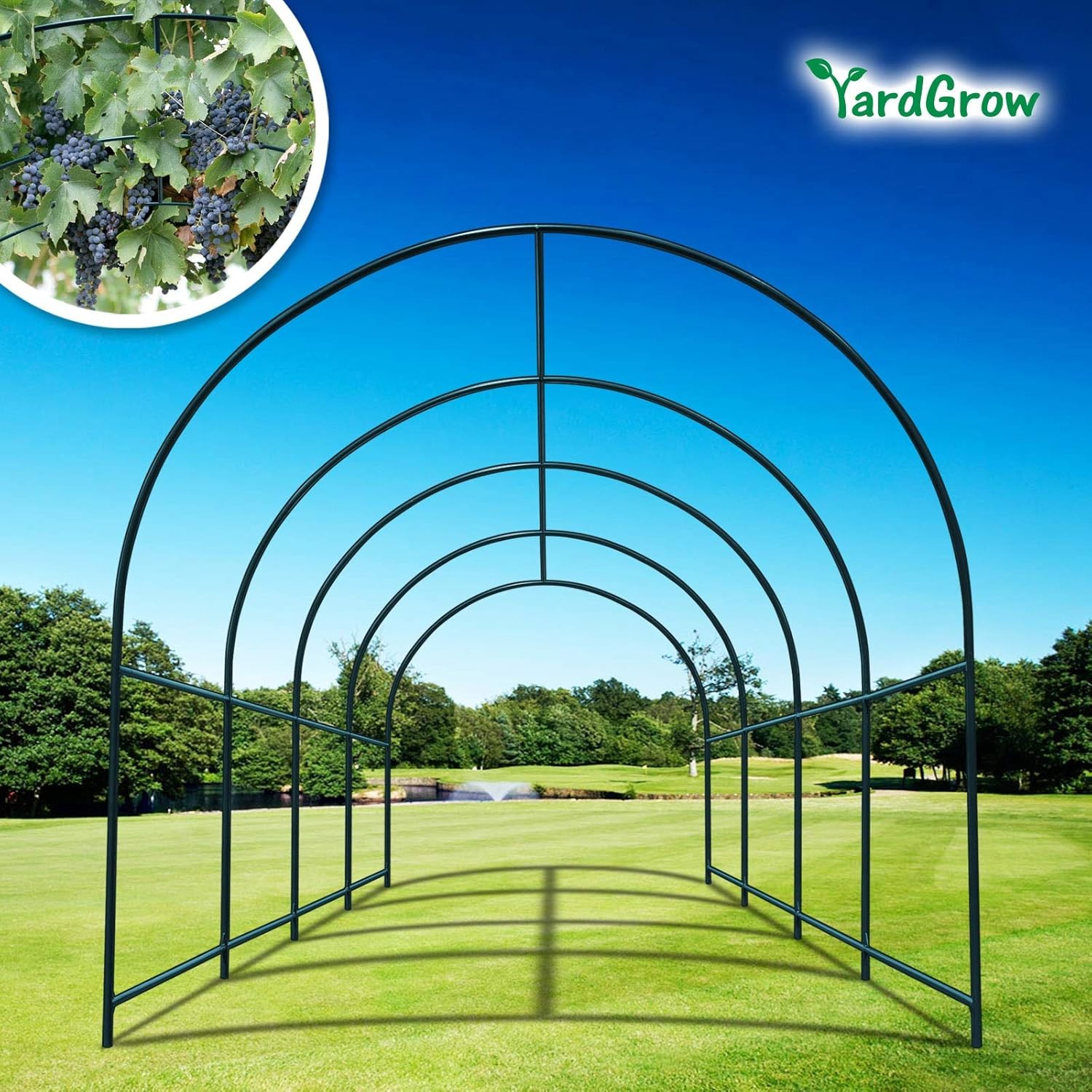 Large Size Steel Garden Arch Rose Arbor Climbing Plant Grape Support Frame Yard