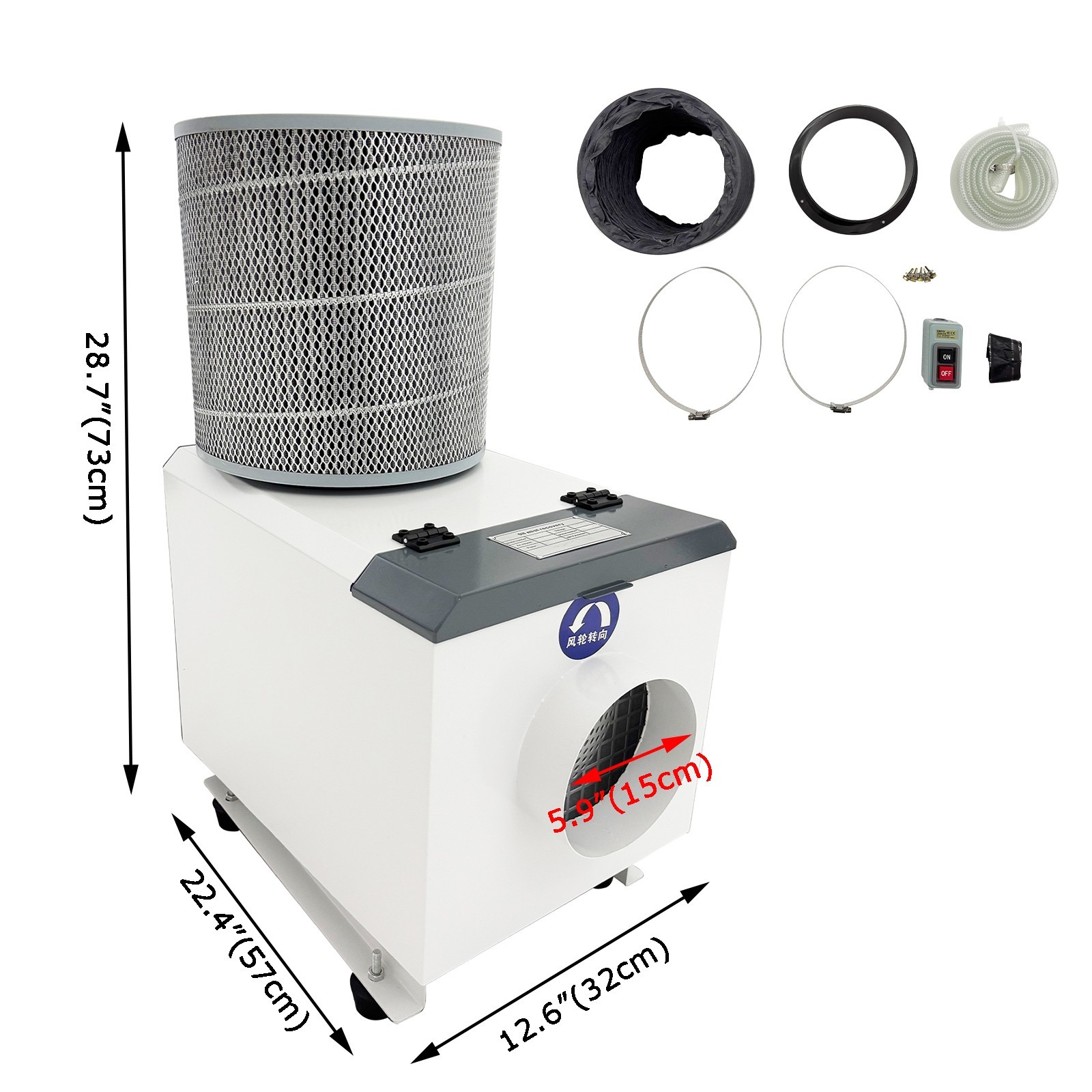 220V 1PH 750W Oil Mist Collector 650-823CFM CNC Machine Purifier