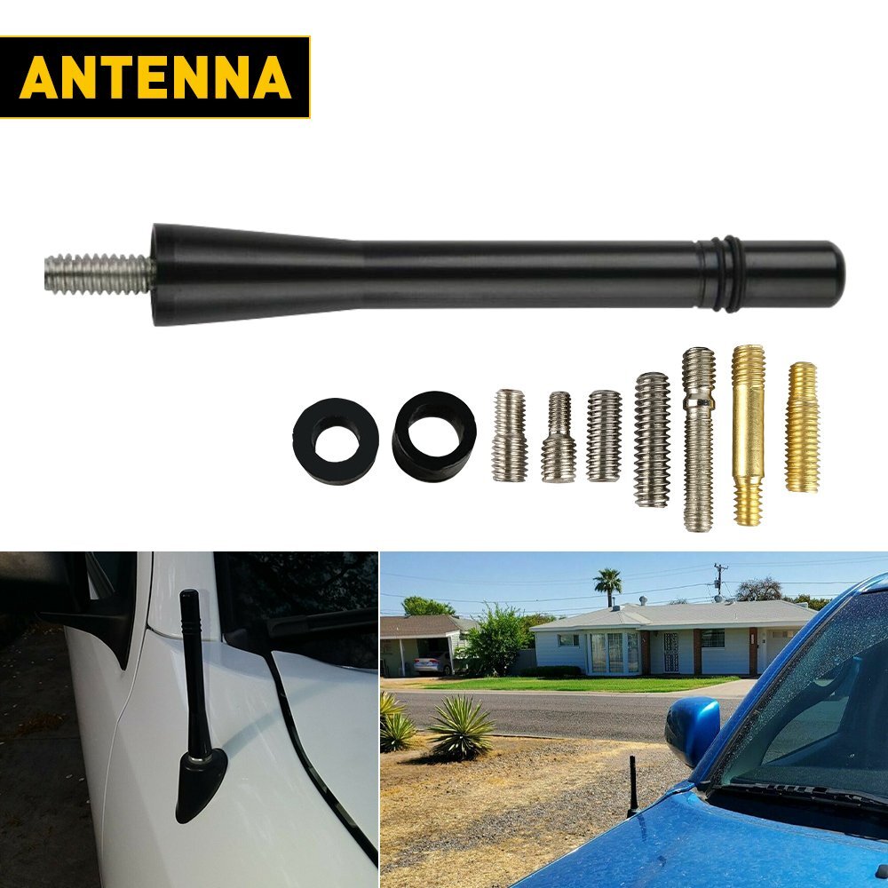 4" Short Black Aluminum Antenna Mast AM/FM for TOYOTA TACOMA 1995-2016 EXV