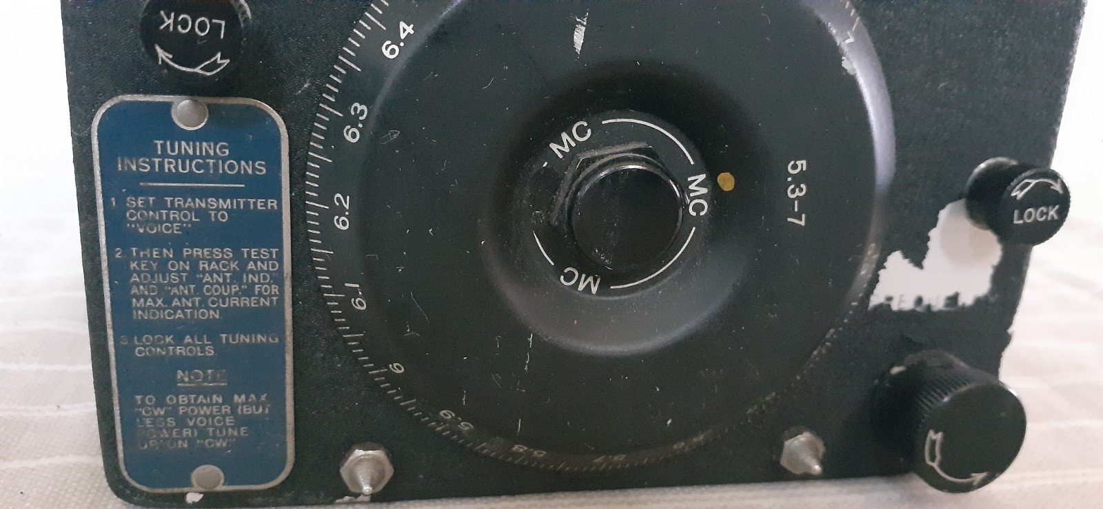 Vintage WWII T-21/ARC-5 5.3-7 MHz Range Aircraft Radio Transmitter, 1944