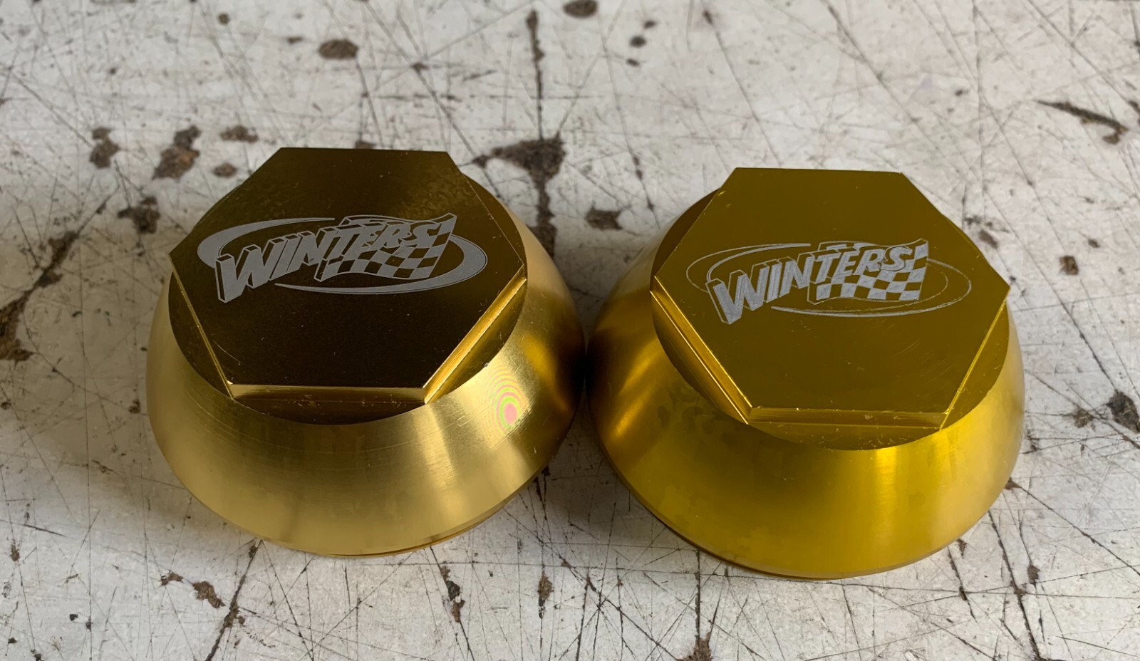 Sprintcar Hub Dust Cap Winters Screw In Style PAIR W/O O-ring  (FREE SHIPPING)