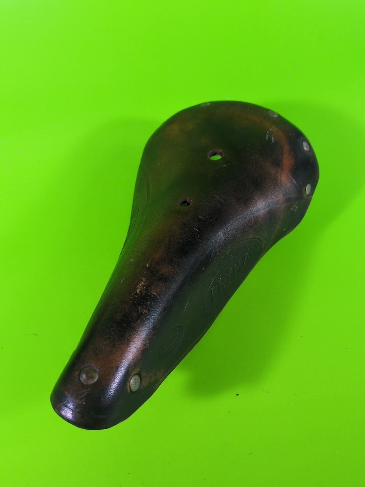 Vintage French Selles Pryma Brown Leather Saddle 65 Eroica Good Condition