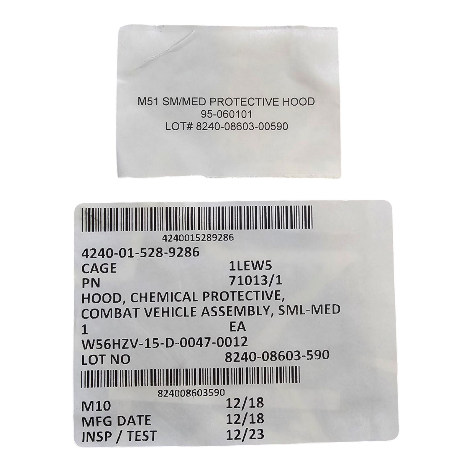 AVON M50/M51 SM/MD gas mask hood/ protective hood assembly. New! NIP