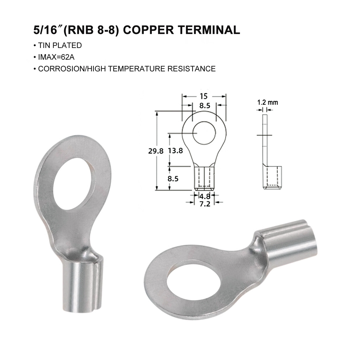 10 AWG XT60i Female to O Ring Terminal Cable Battery Solar Panel Charging Cable