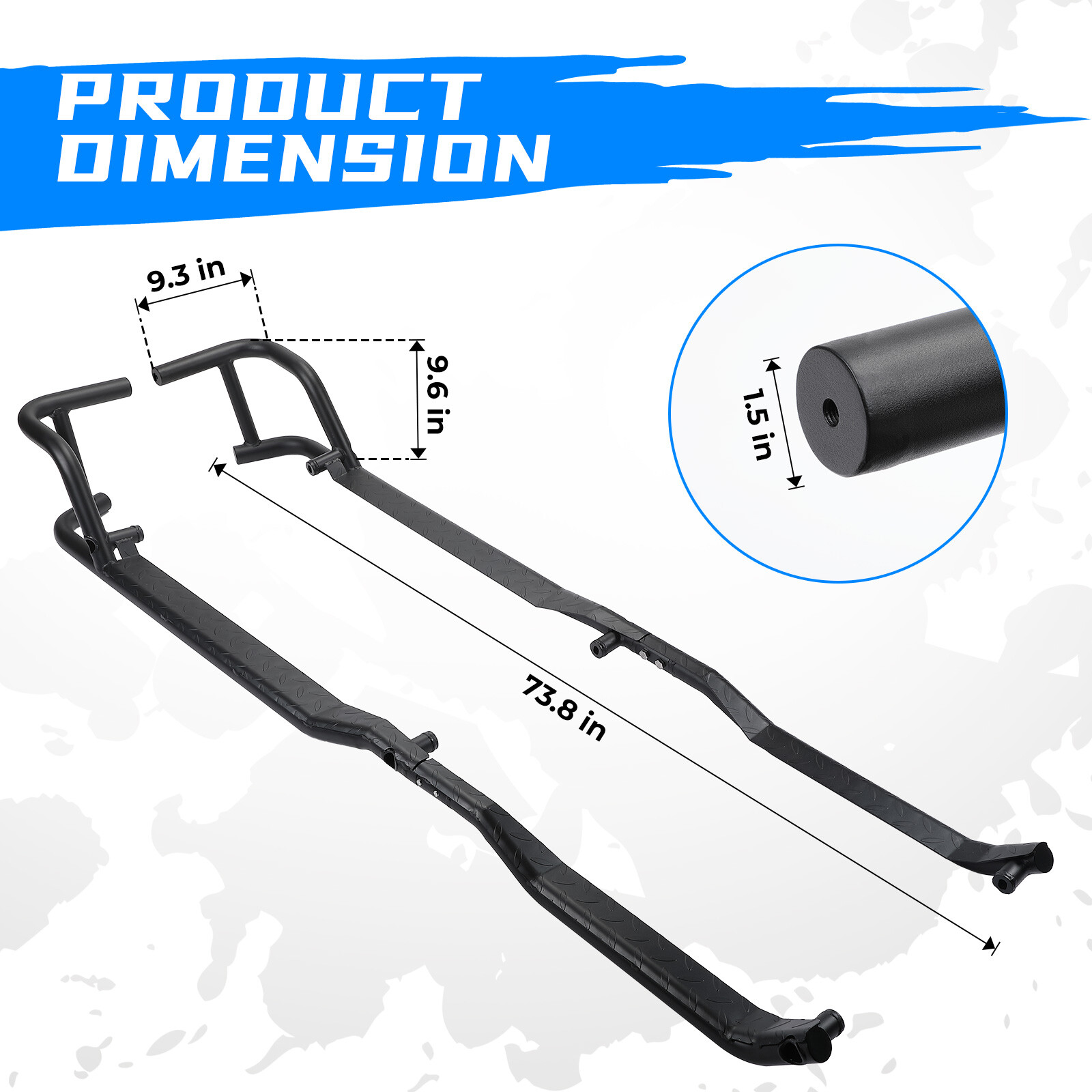 KEMIMOTO Nerf Bars Rock Sliders Guard for 2019-2025 Polaris Ranger XP 1000 Crew