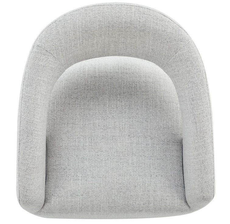 KISLOT Upholstered Barrel Side Dining Chair with Casters, Milk