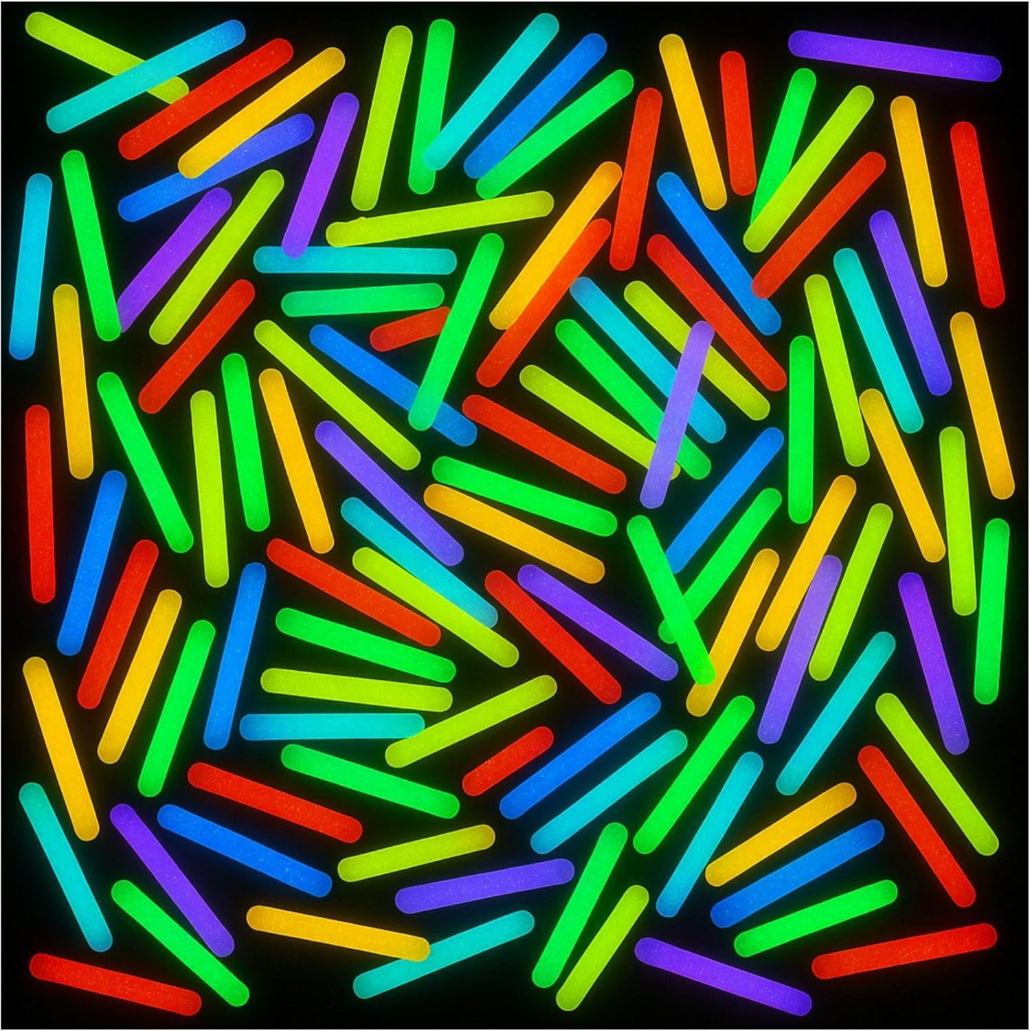 Mini Glow Sticks 200 Pack Glow-In-The-Dark Small, for Easter Eggs, 5 Colors, Neo