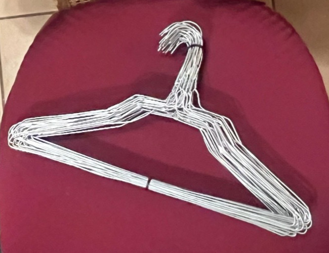 50 Strong Silver Metal Steel Wire Hangers Shirt Clothes Size 15 1/2 inch