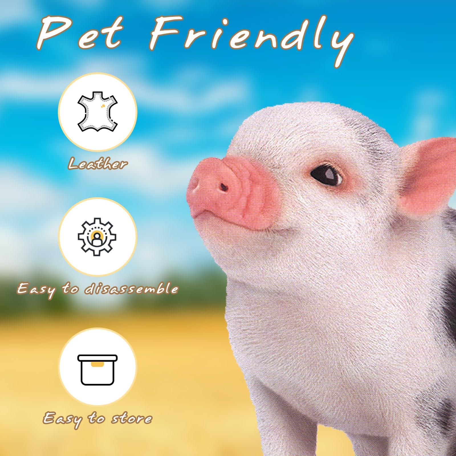 Pig Harness with Adjustable 8 Feet Leash for Small to Medium Pet Pigs Pet