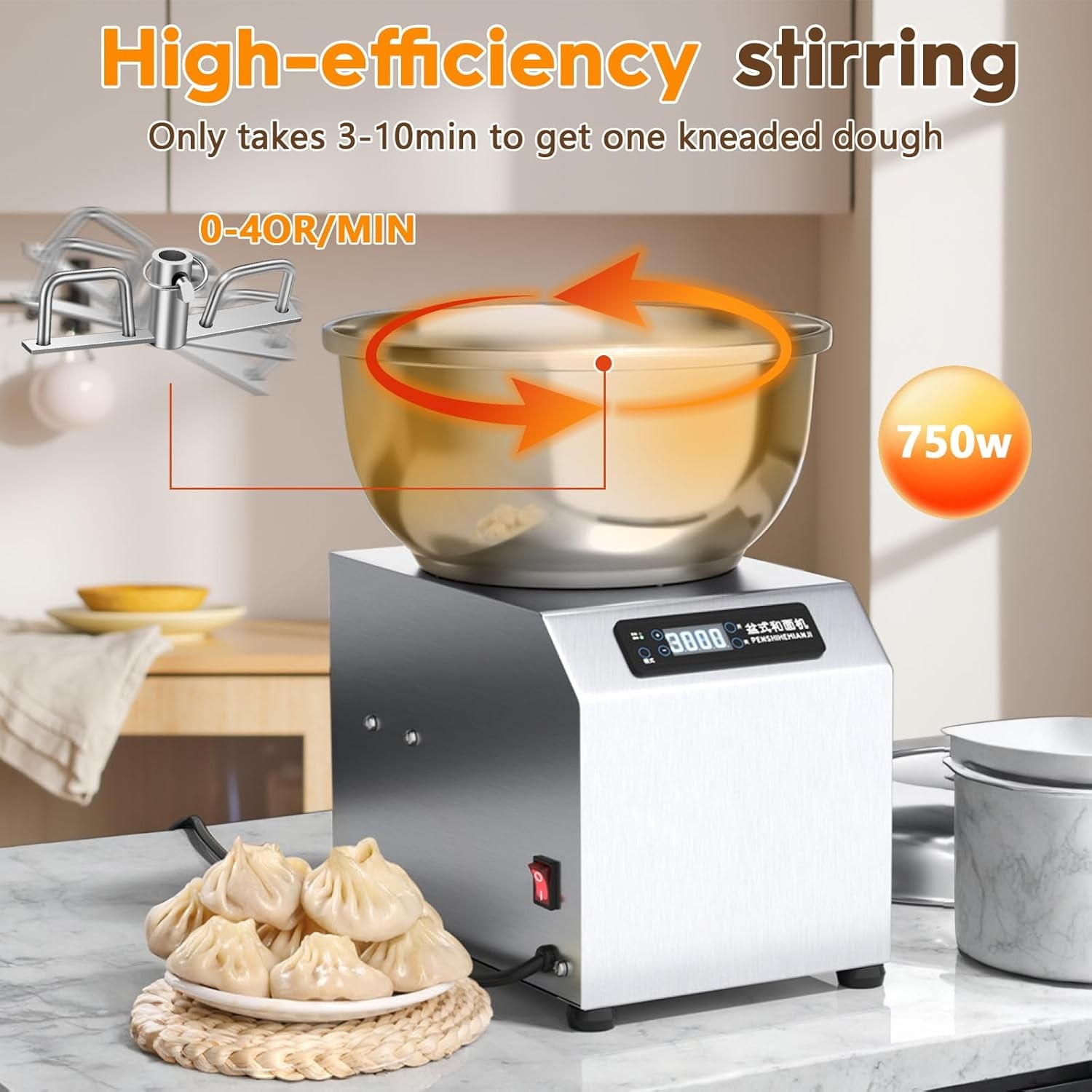Commercial Electric Food Mixer Stand 8KG Dough Flour Mixer Machine Dual Rotation