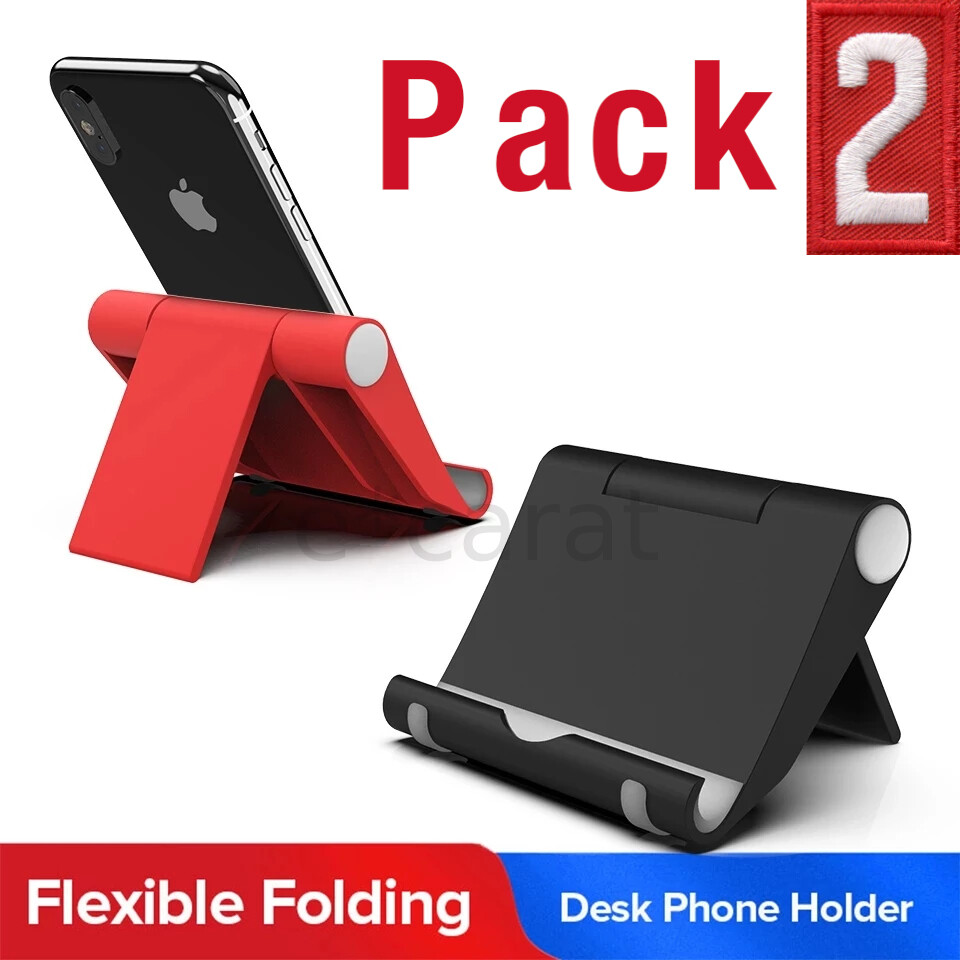 2 Pack Universal Foldable Desk Cell Phone Holder Mount Stand for Samsung iPhone