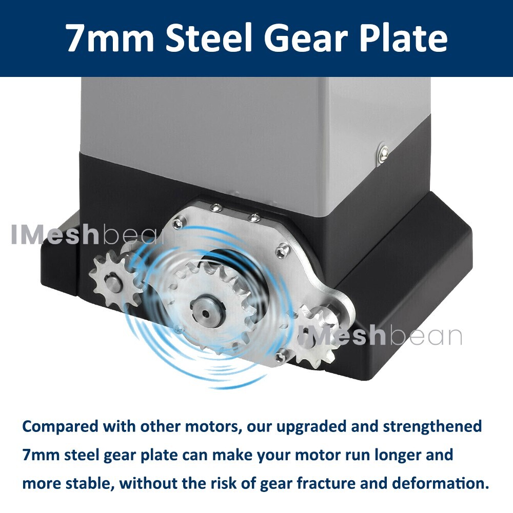 4400lbs Electric Automatic Sliding Gate Opener Motor APP+Keypad+4 Remote Control