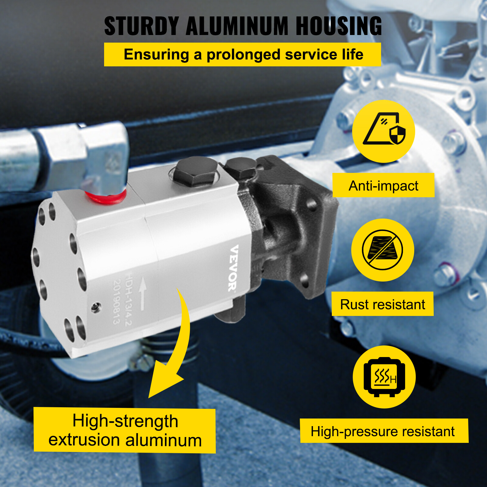 Hydraulic Log Splitter Kit,16 GPM 2 Stage Pump &25 GPM Auto Control Detent Valve