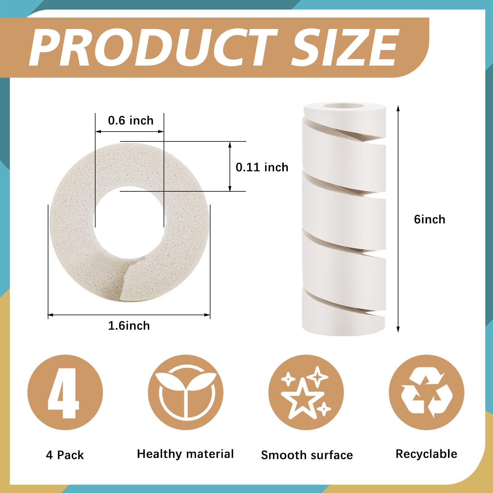 ReliThick 4 Pcs Bed Frame Toe Protectors 6" Leg Covers Feet White