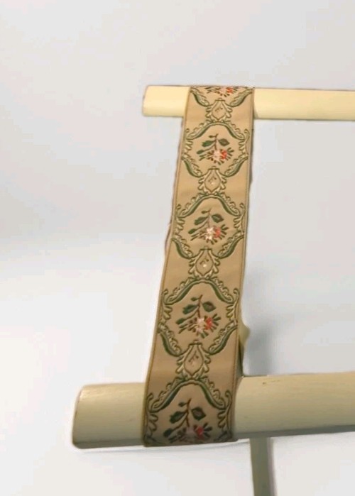 Vtg Scheibe Wood Folding Luggage Suitcase Rack Hotel Stand Tapestry Straps Ivory