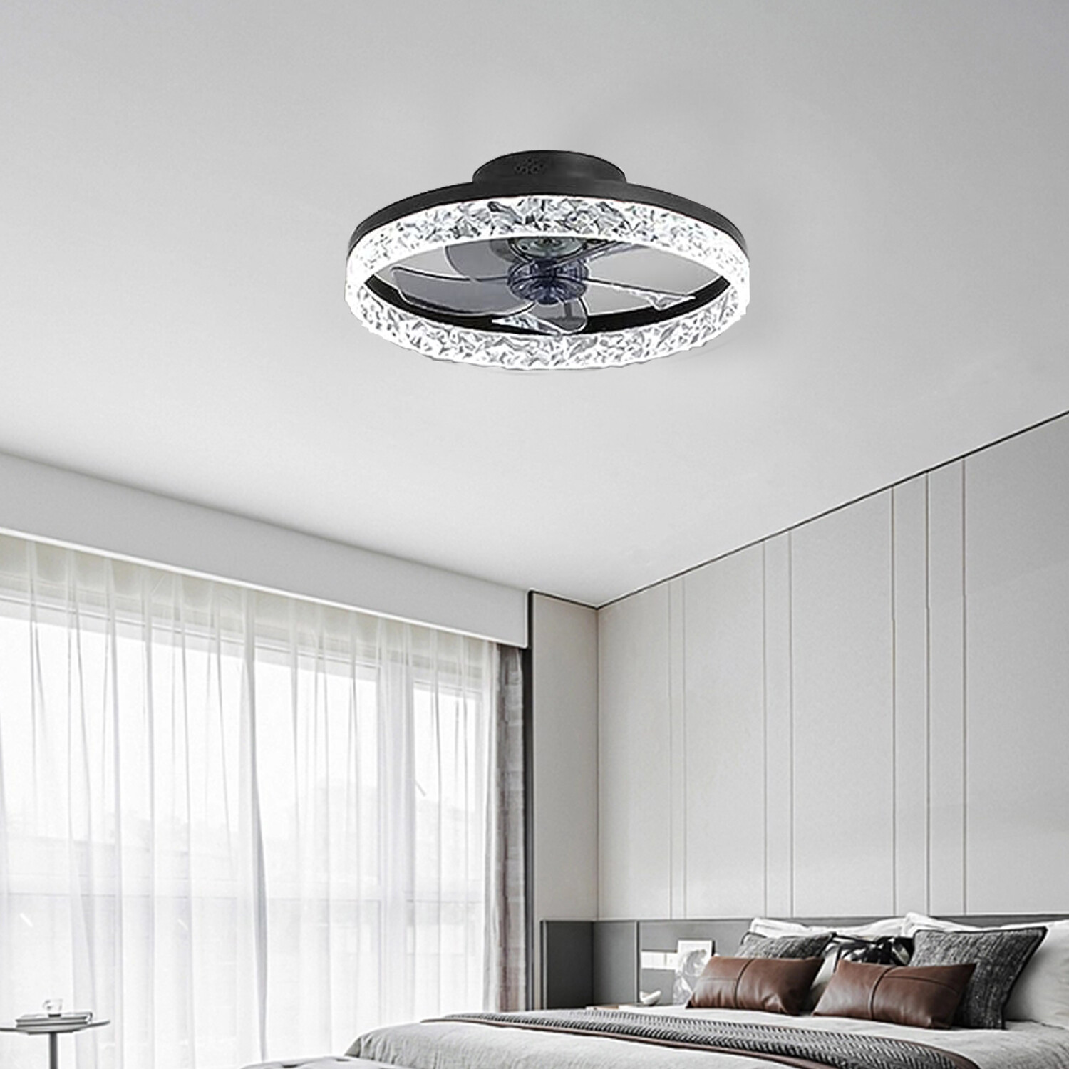 20in Dimmable LED Ceiling Fan with Light, Remote App Control