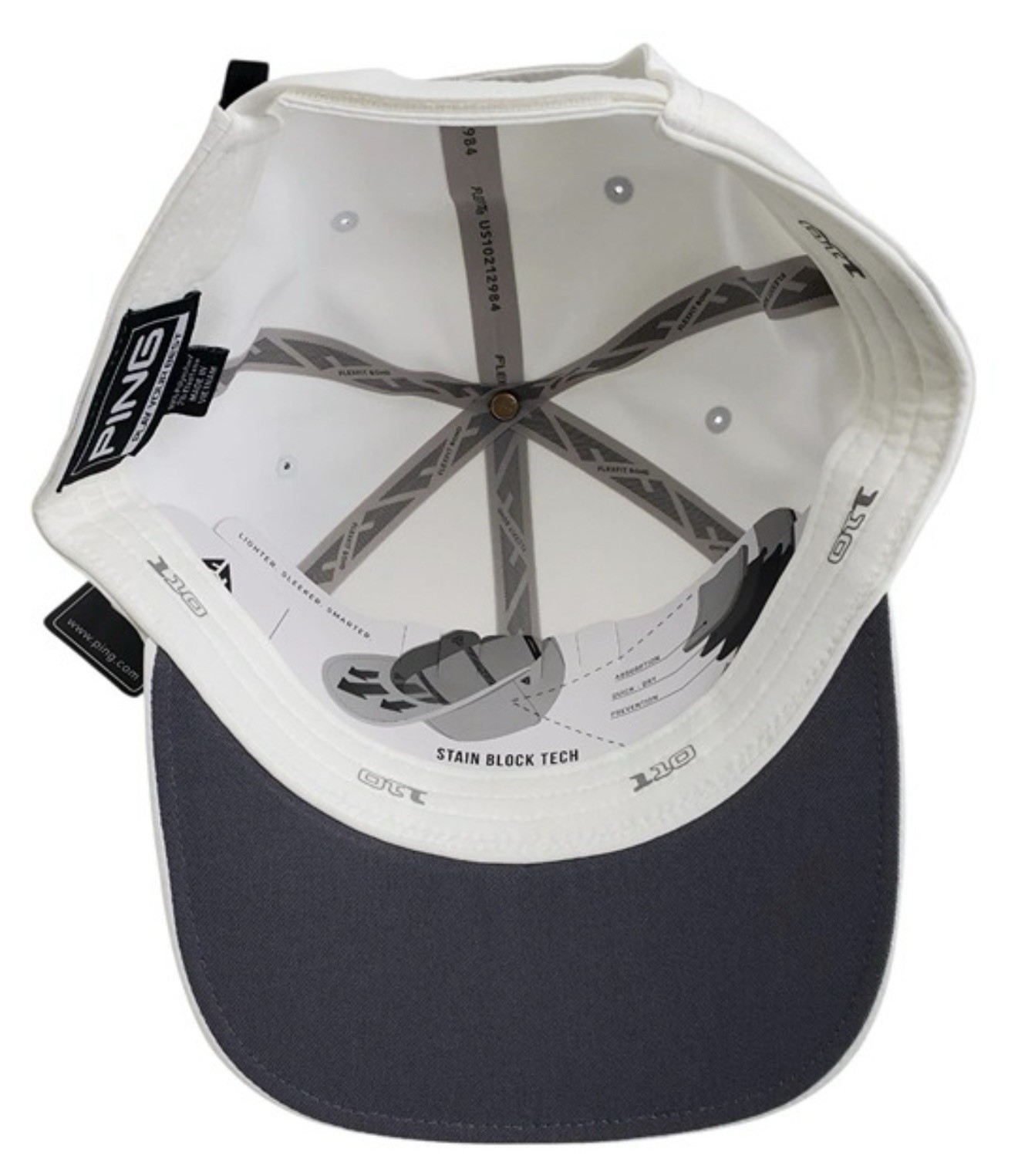 NEW Adult Ping Flex Fit Delta Golf Hat Cap White Lightweight Comfort Strap Back
