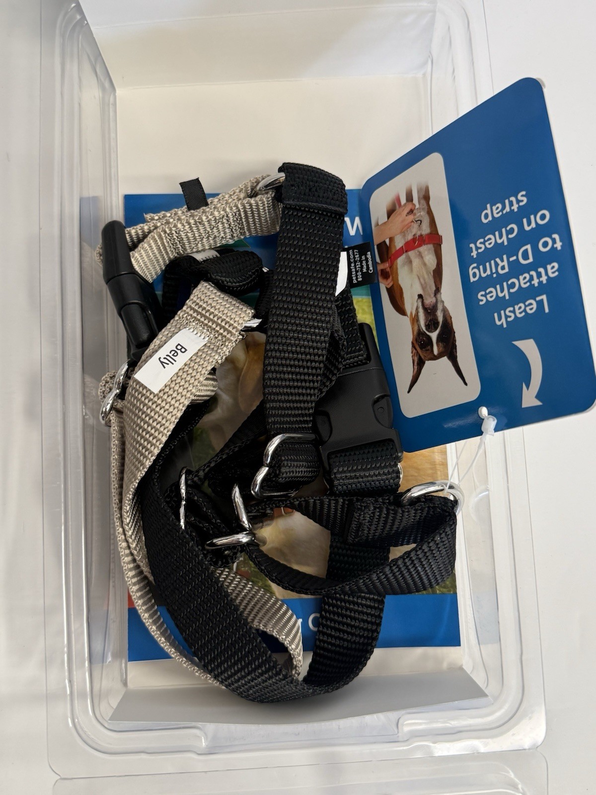 PetSafe Easy Walk No-Pull Adjustable Dog Harness Medium Black/Silver