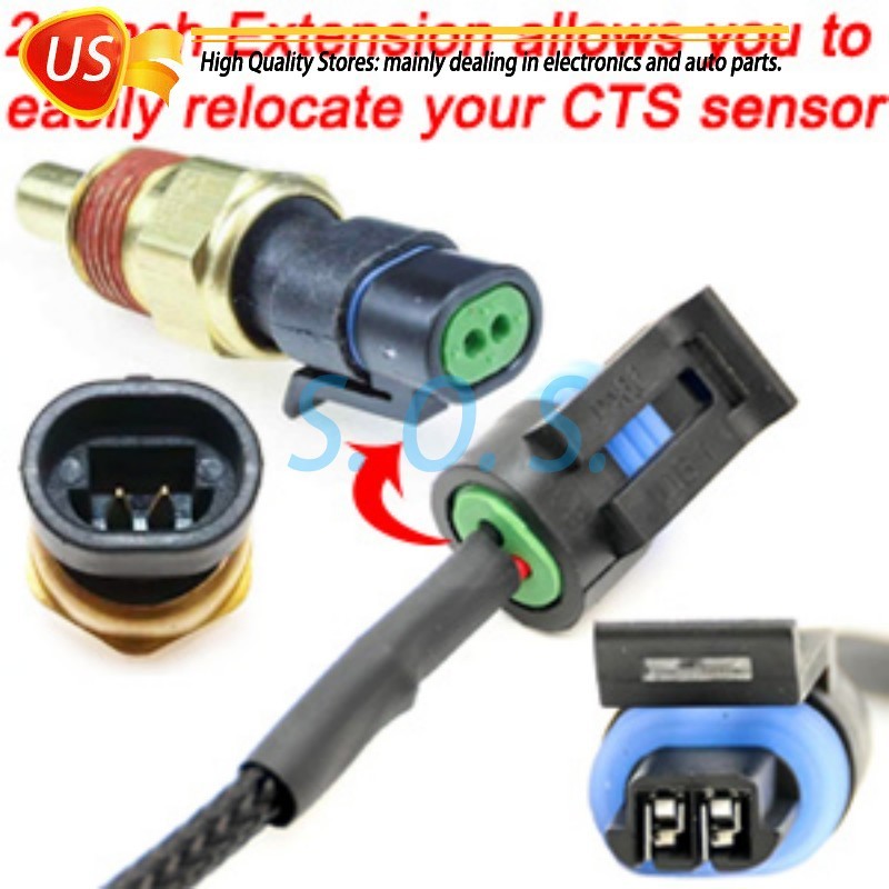 CTS Coolant Temperature Sensor Extension Harness Fit 2 Wire Water Temp LSX Plug