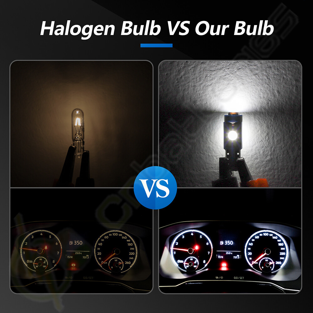 20PCS T5 73LED 3030SMD Instrument Cluster Dash Light Bulb Kit Twist Socket White