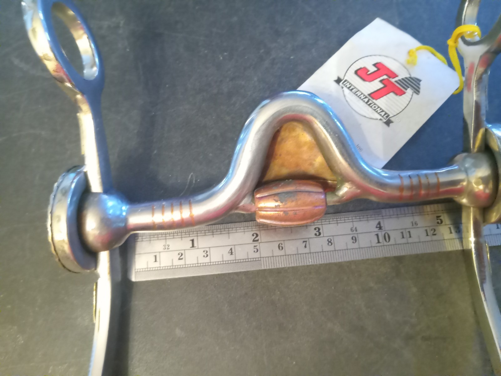 New western show bit hooded roller silver copper inlays 5 in mouth