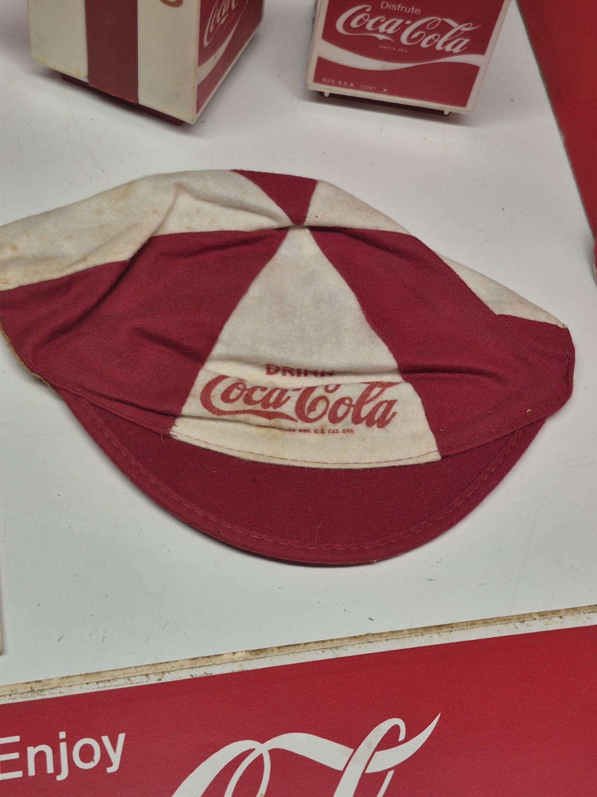 Vintage Coca-Cola Collectible Item Lot Glasses Pitcher Hat Shakers