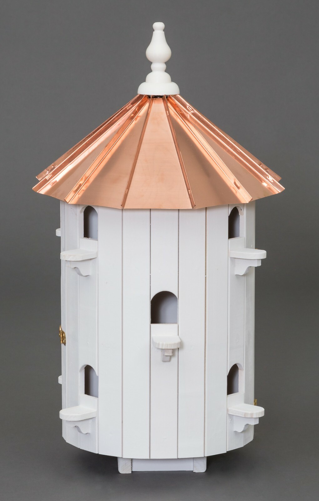 10-Hole Low-Roof Bird House with Copper Roof- Amish Made