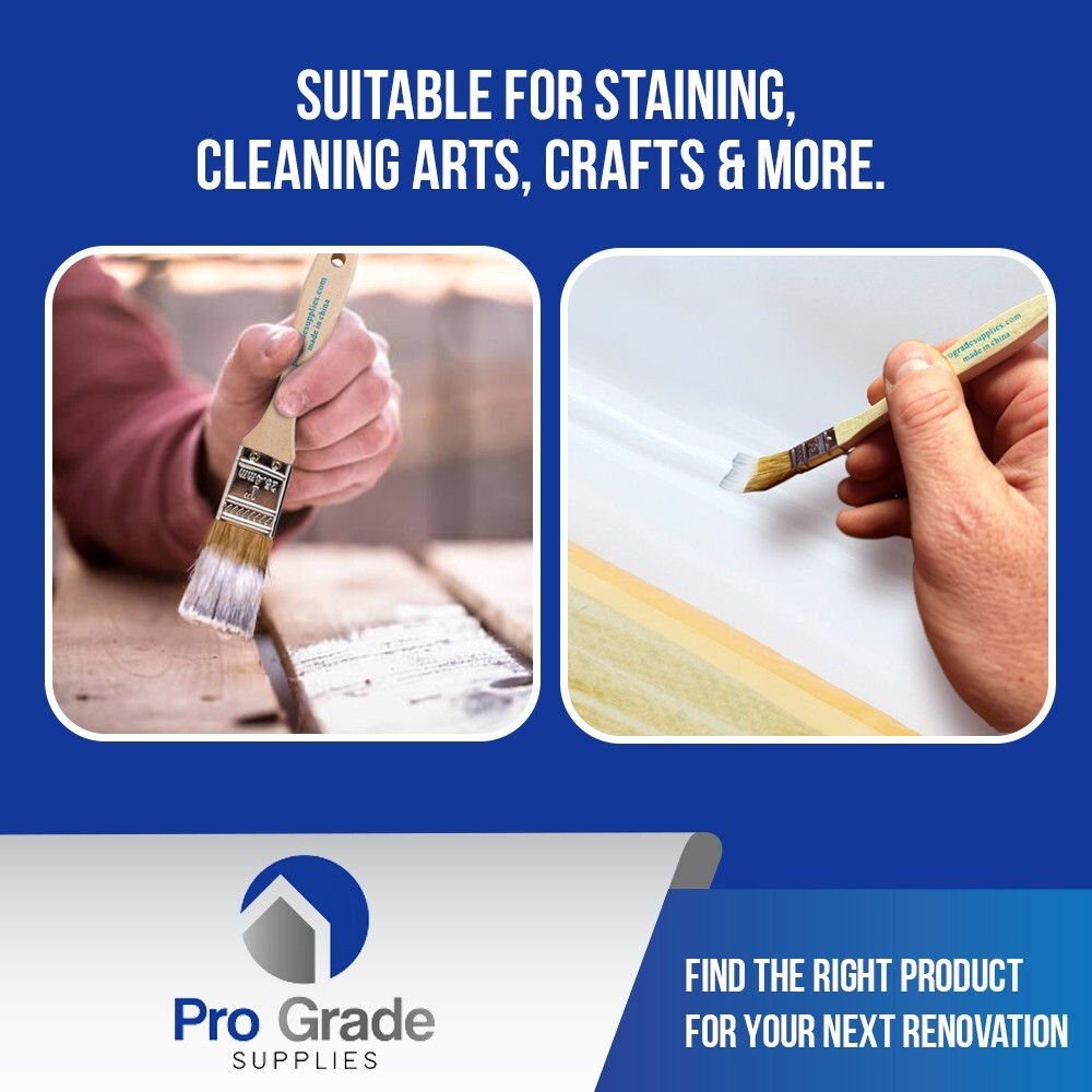 12 Pk- 1 inch Chip Paint Brushes for Paint, Stains,Varnishes,Glues,Gesso