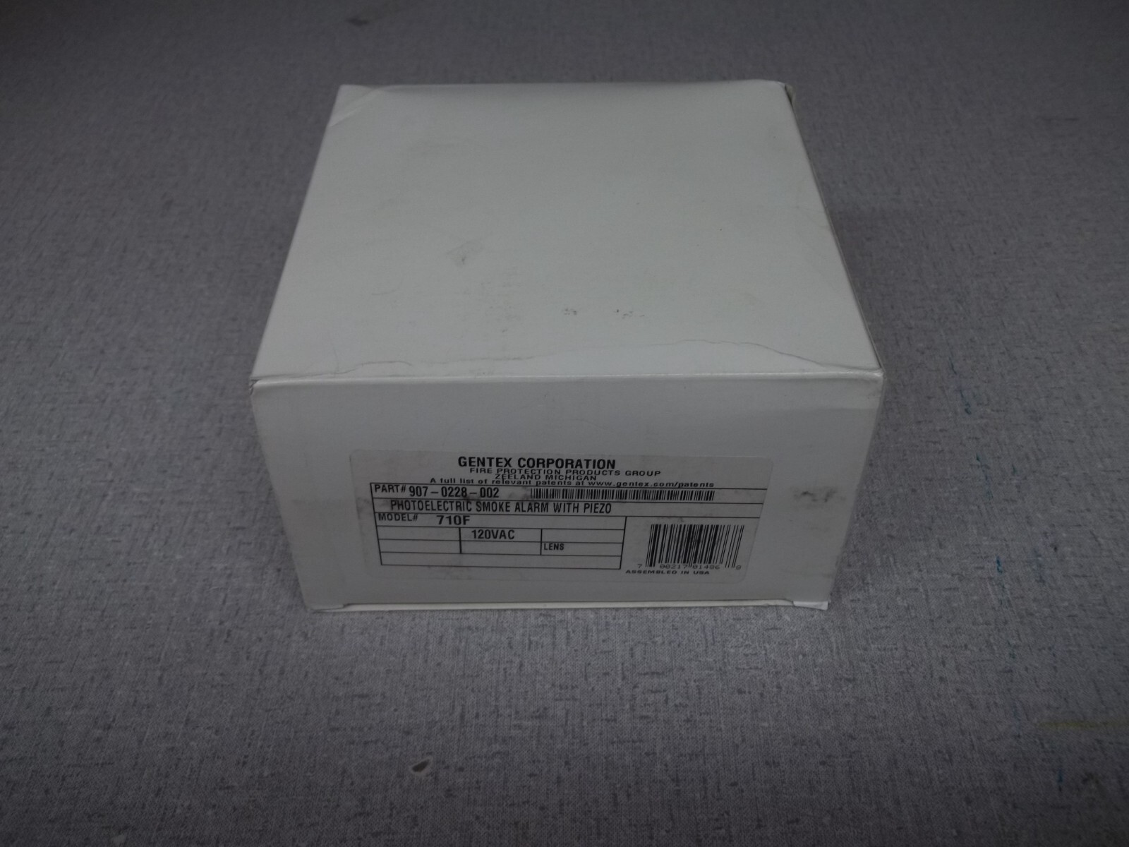Gentex Photoelectric Smoke Alarm With Piezo, Model 710F, part# 907-0228-002