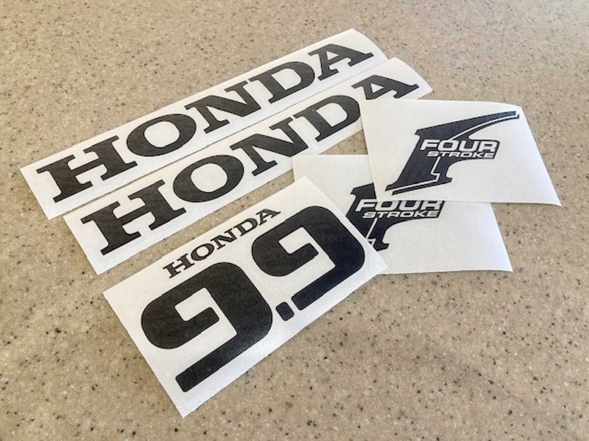 Honda 9.9 HP Vintage Outboard Motor Decal Kit Vinyl Black + FREE Shipping!