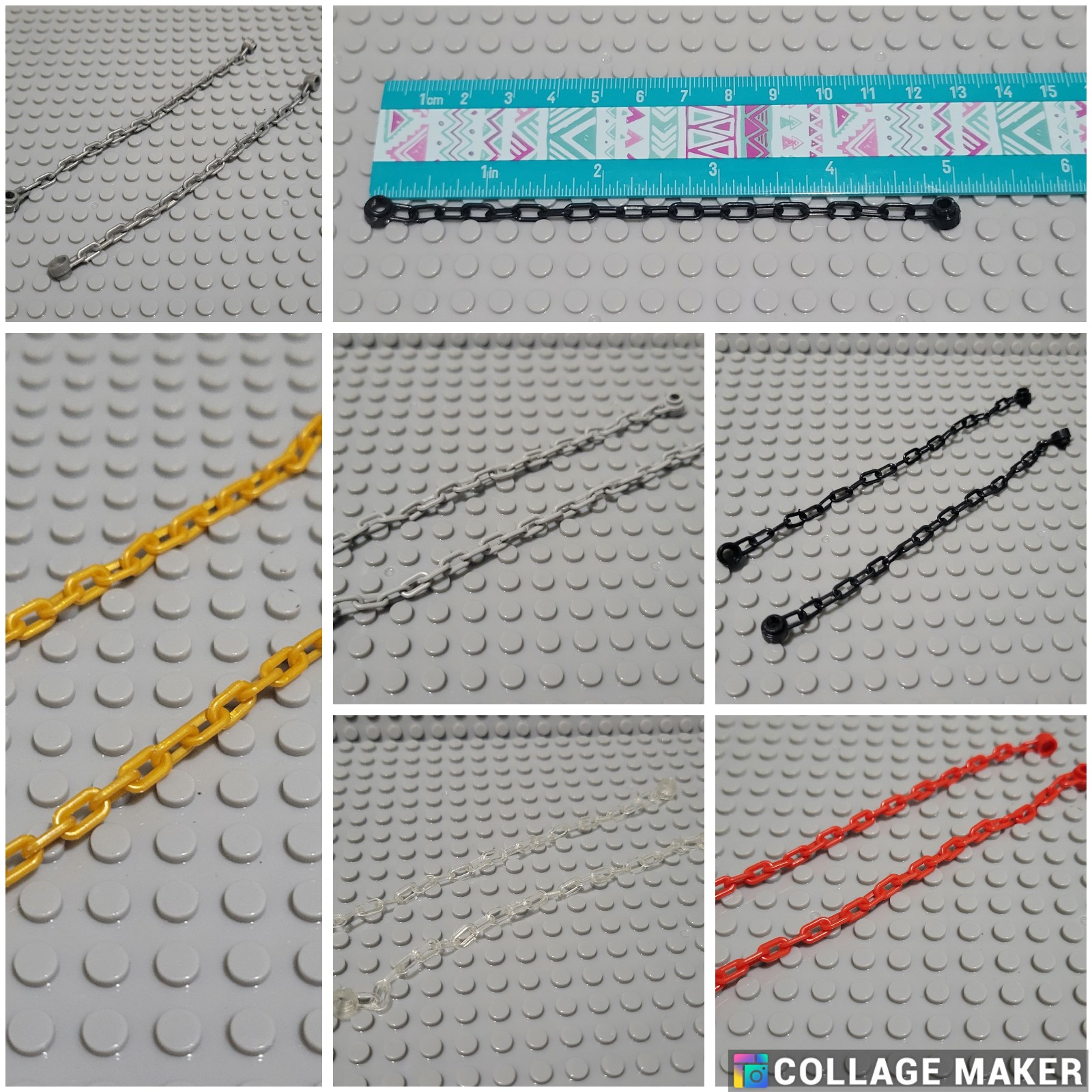 Chain Accessories - 5" Chain in Variety of Colors for Lego Minifigure