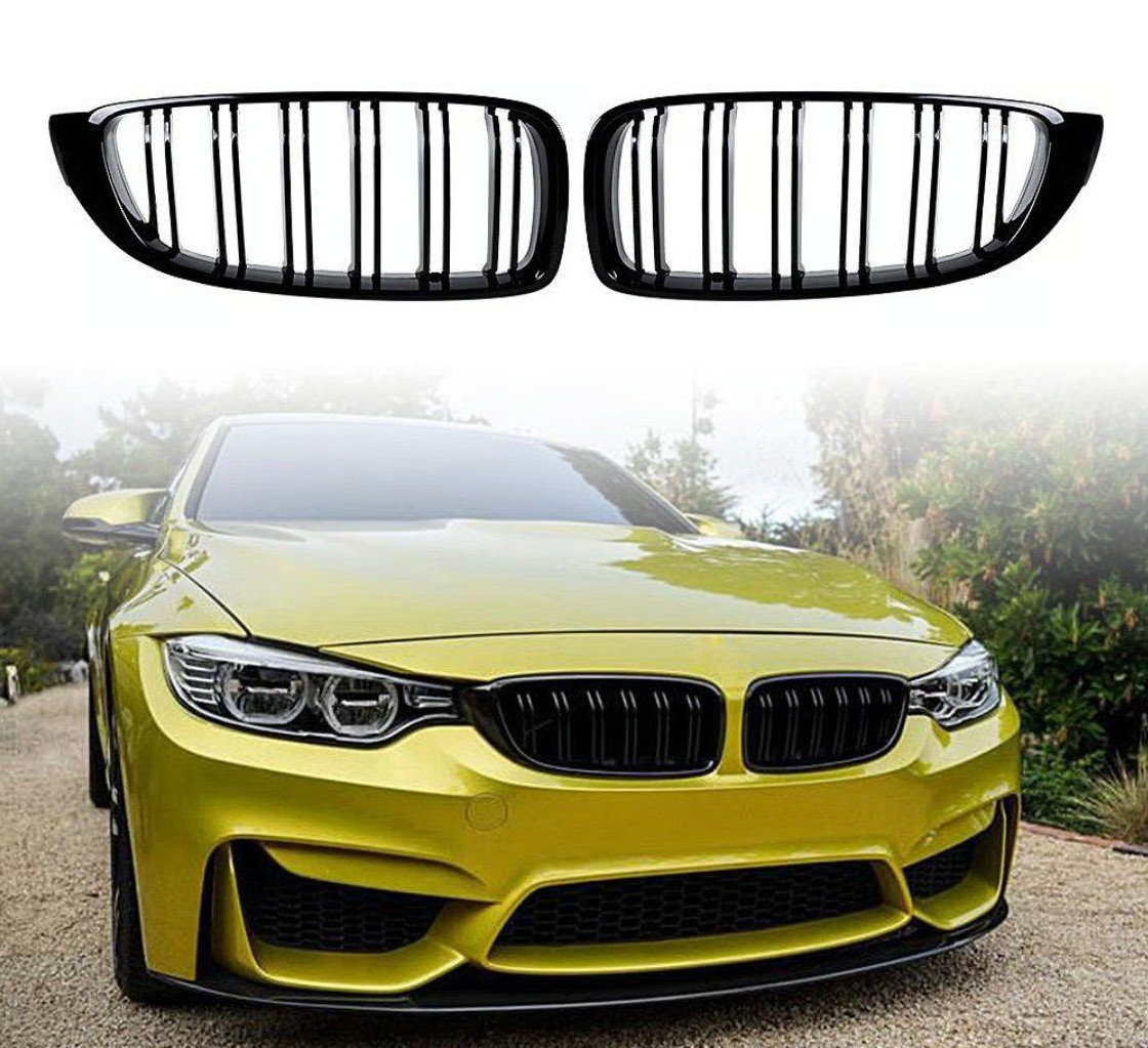 Glossy Black Front Kidney Grilles For BMW F32 F33 F36 420i 428i 430i 435i 440i