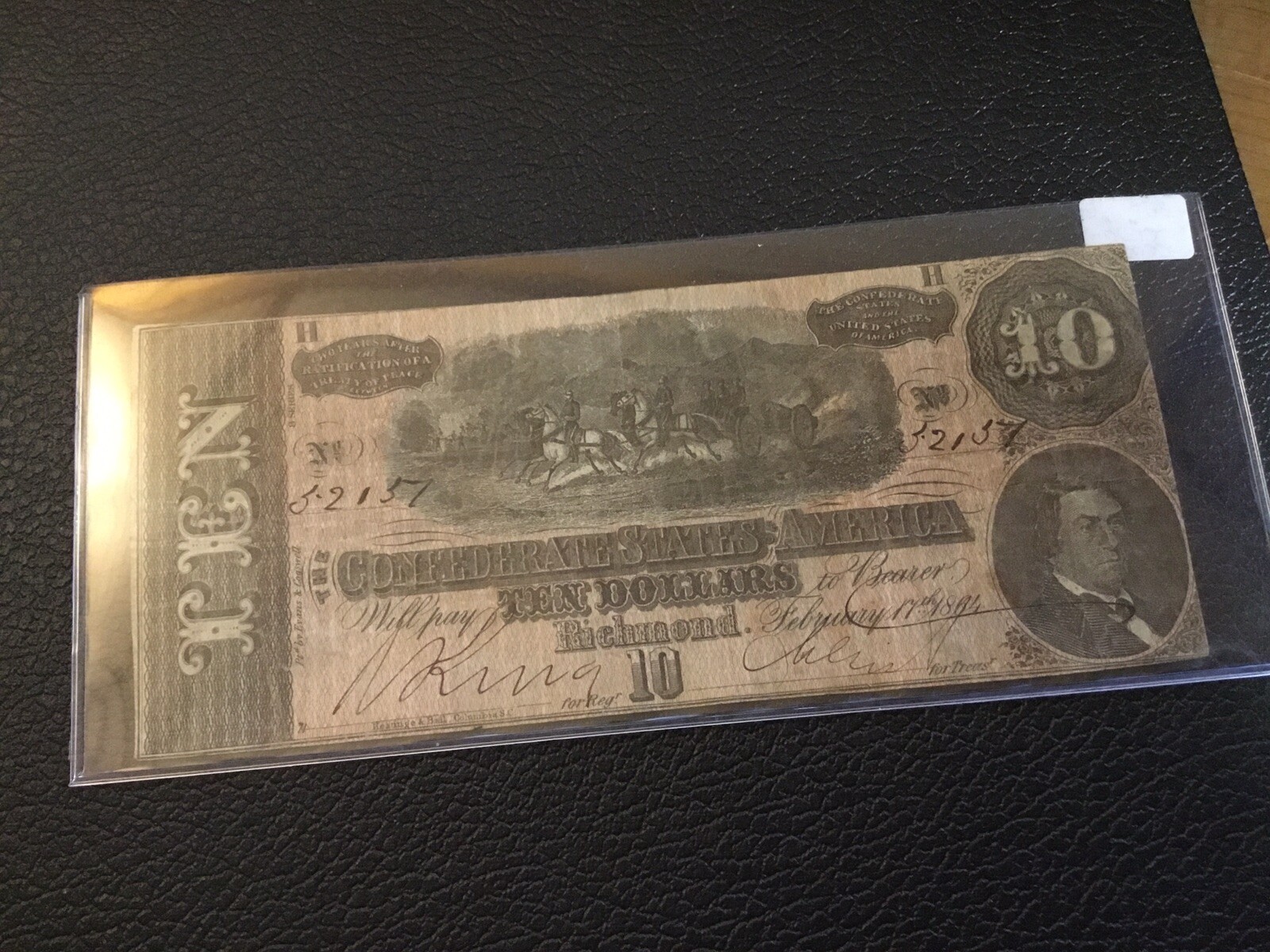 1864 T68 $10 Ten Dollar Confederate States of America Banknote 022022 22ae