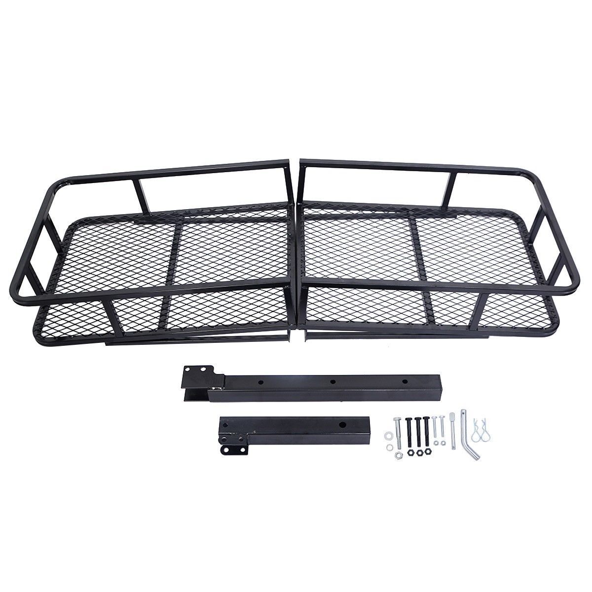 For 2" Car SUV Truck Folding Hitch Mount Cargo Carrier Rack 650lb Luggage Basket