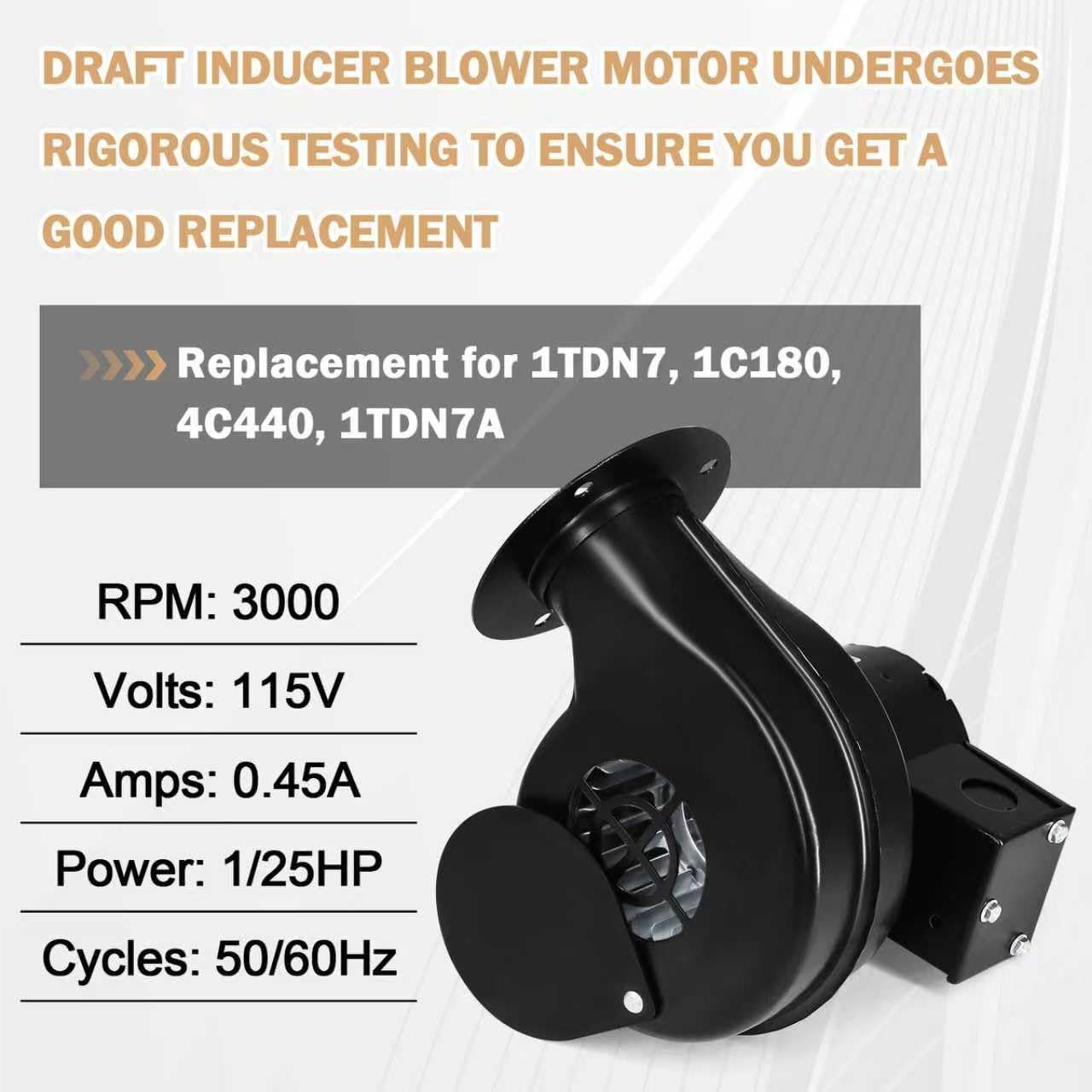 For Dayton Model 1TDN7 Blower 50 CFM 3030 RPM 115V 60/50hz 1C180, 4C440