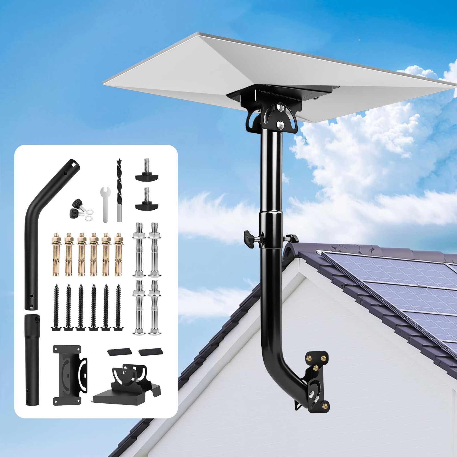 Starlink Gen 3 Mount 180° Adjustable Wall/Roof Mounting Standard Gen 3 Pipe Kit