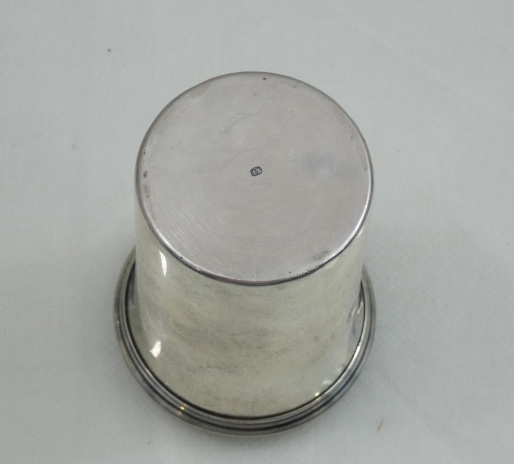 ANTIQUE SILVER KIDDUSH CUP BEAKER GERMAN or EASTERN EUROPEAN Judaica 19C