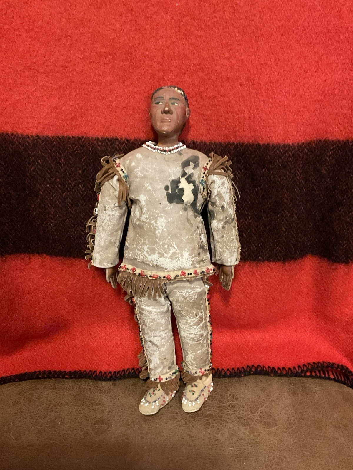 Vintage Native American Sioux Indian Lakota Buckskin Beaded Doll