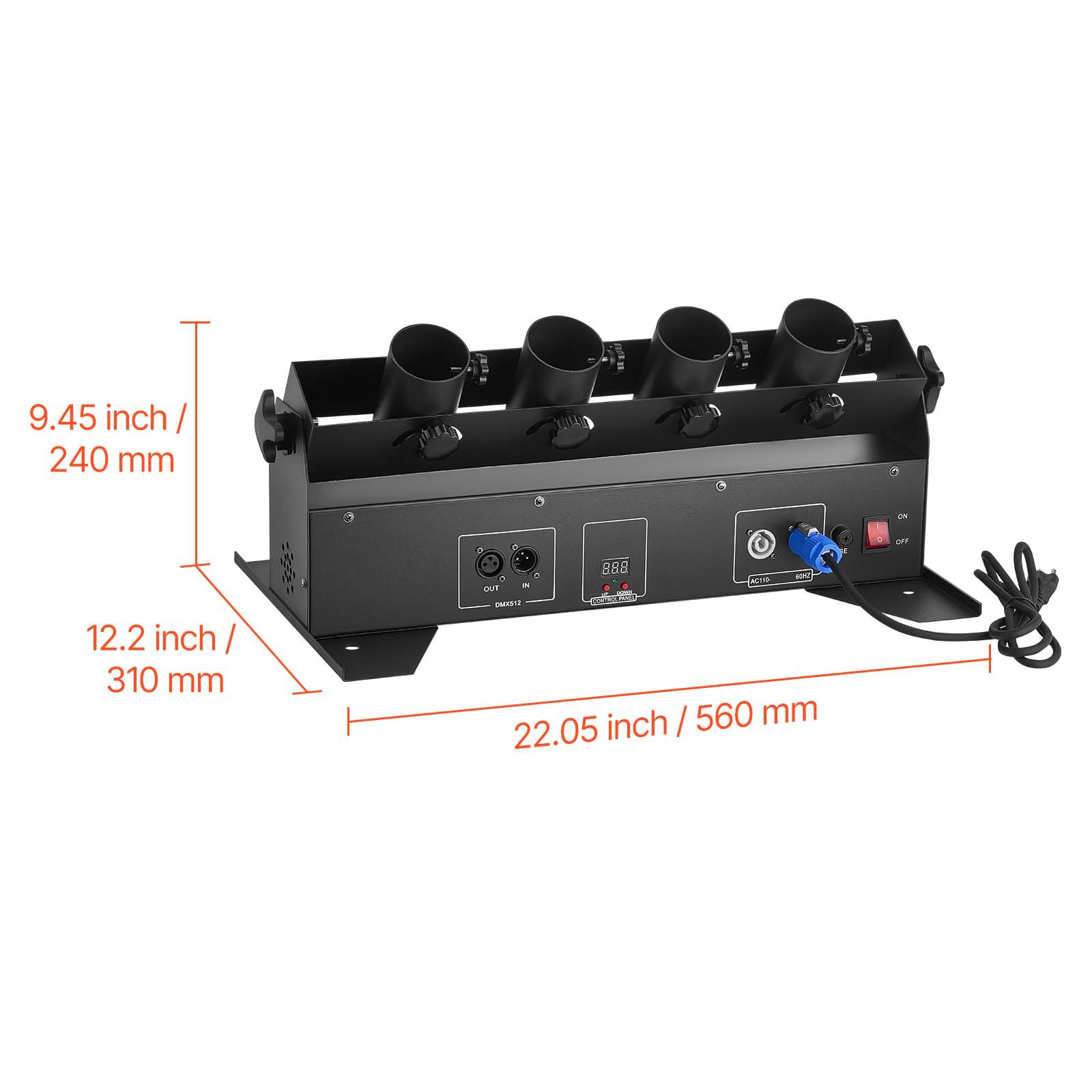 Uimoso Electric Confetti Cannon 4-Shot Launcher DMX512 & Remote Party DJ Effect