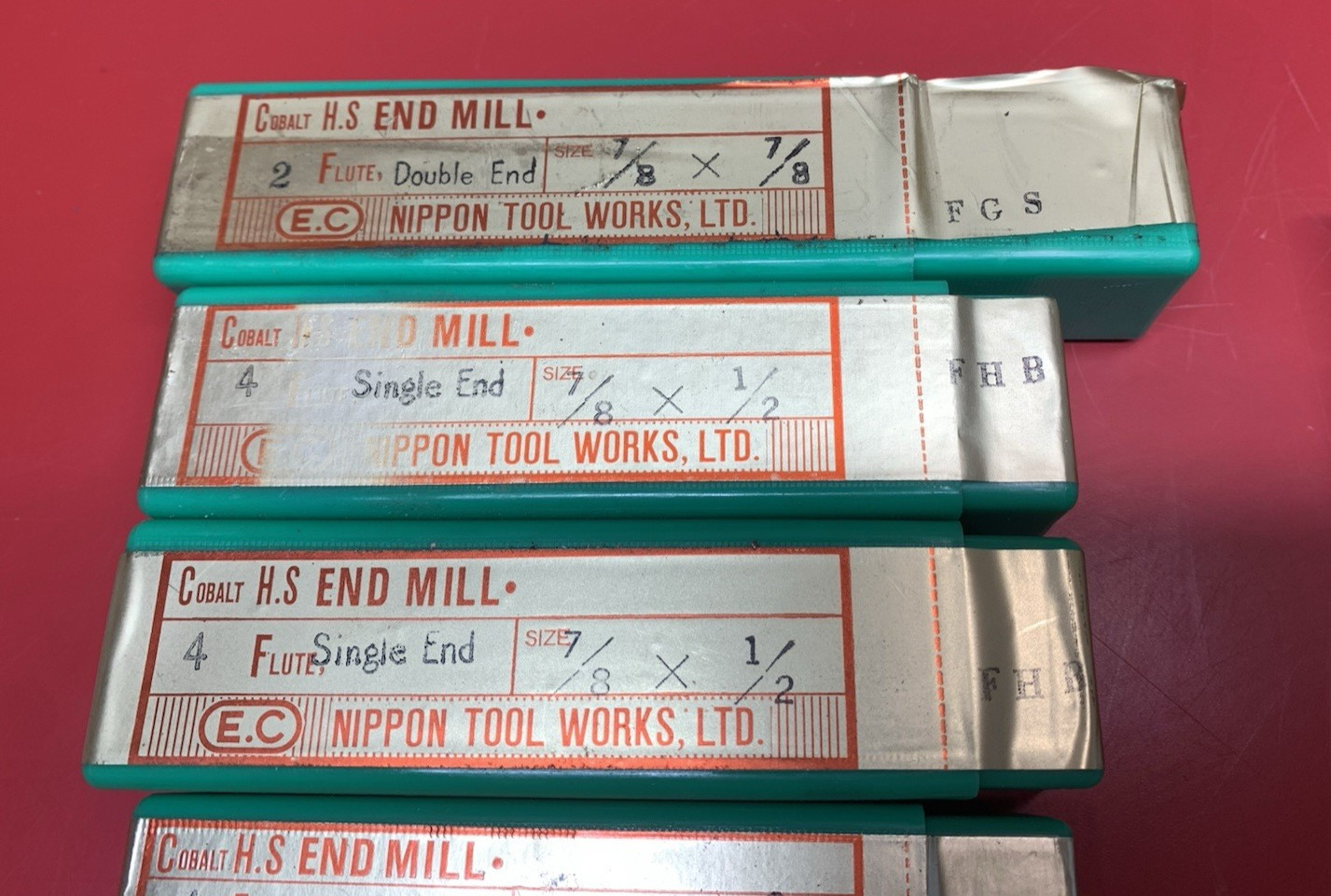 Lot of 23 2 & 4 Flute Cobalt End Mills 7/8" to 7/32" (NOS) Bridgeport Mill