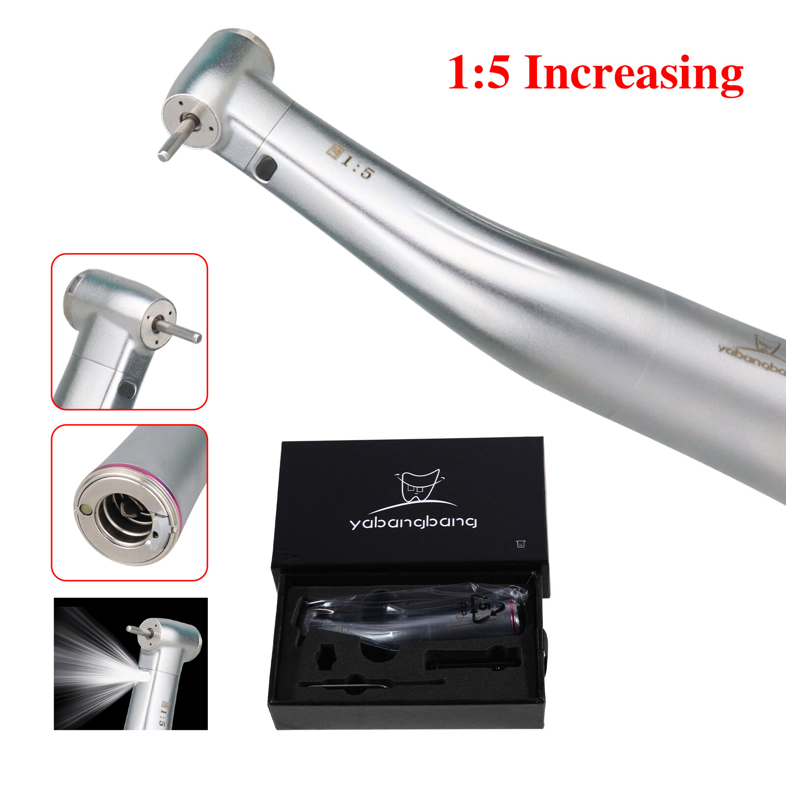 Dental 1:5 LED Fiber Optic Contra Angle Handpiece compatible NSK Ti-MAX X95L