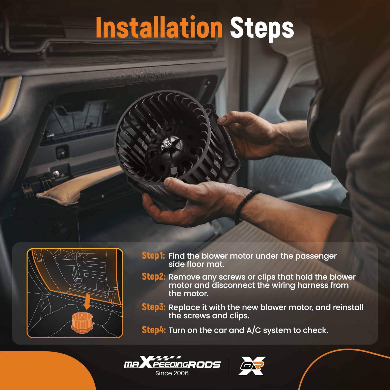 HVAC Blower Heater Motor For GMC C1500 C1500 K1500 C2500 K2500 1997-2000 700100