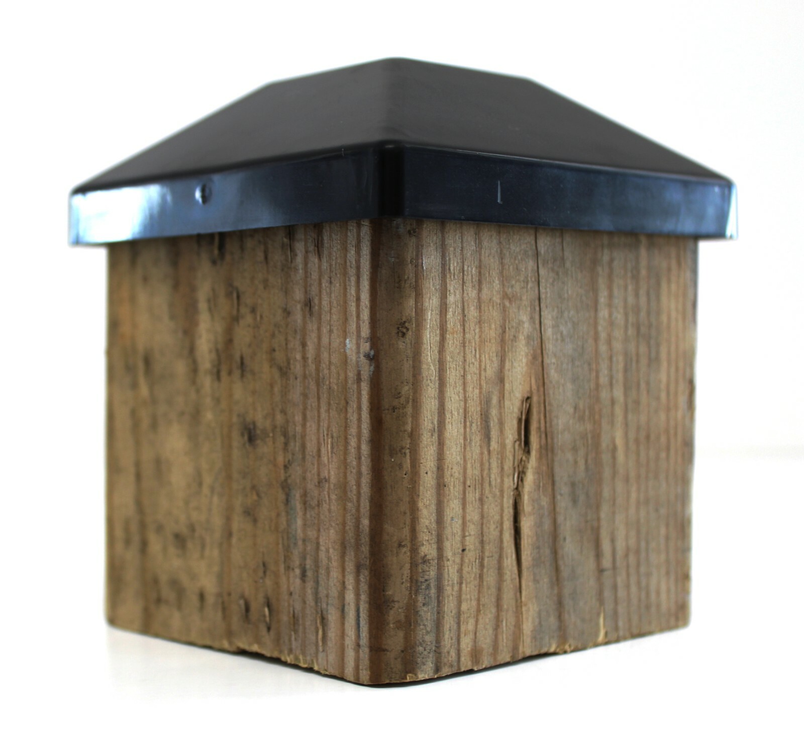 Black Nominal 4x4 Plastic Fence Post Caps with Nail Hole (3-5/8"x 3-5/8")