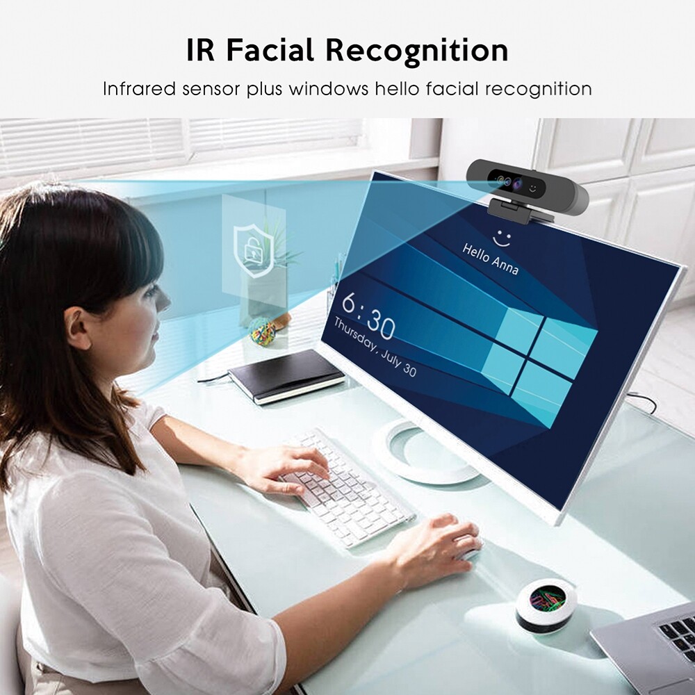 TOALLIN 1080P Windows Hello Compatible Webcam HD USB webcam with wide Angle view