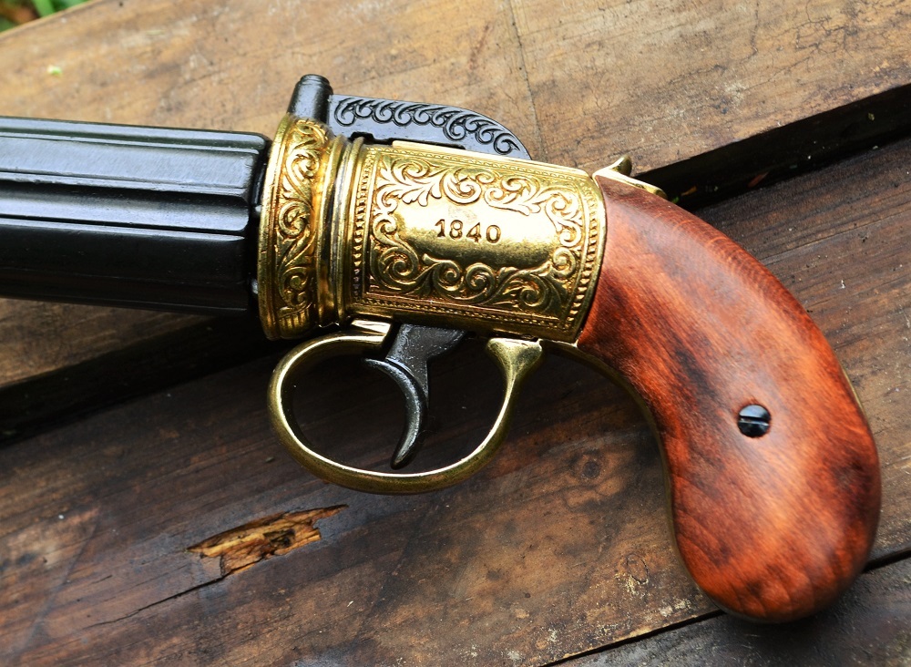 1840 Pepperbox Derringer Pistol - Civil War - Non-Firing Denix Replica Steampunk
