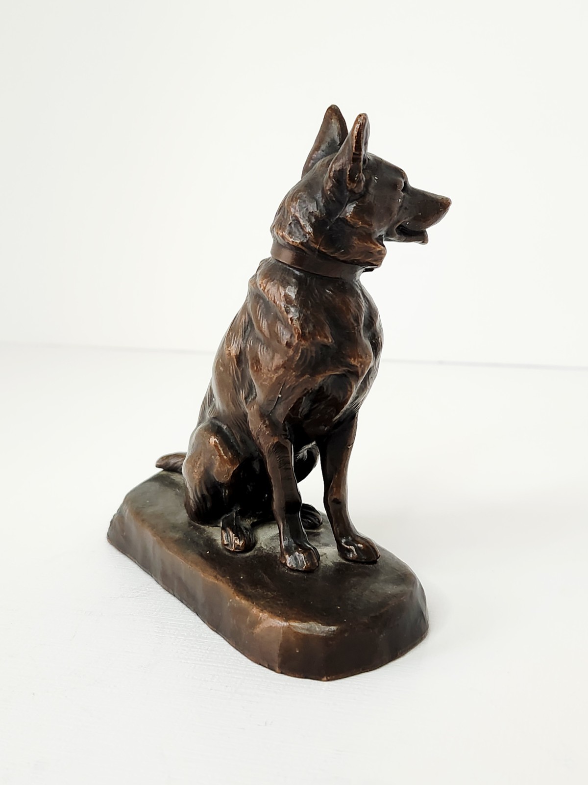 Antique Jennings Brothers Bronze Metal German Shepard Figurine JB 2417