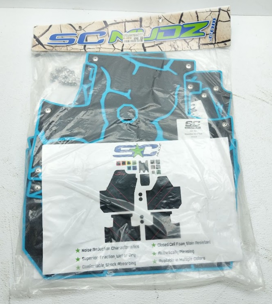 SC MUDZ Can-Am Maverick X3 4-Seat Floor Mats BAHAMA BLUE X34SEAT-CRACKED-B