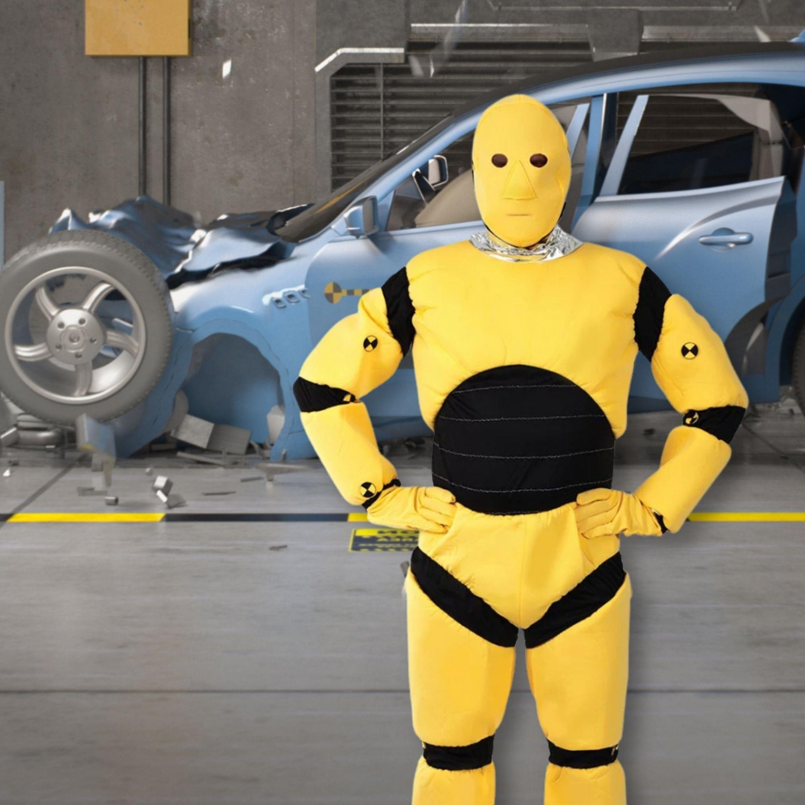 Crash Test Dummy Adult Costume | X-Large