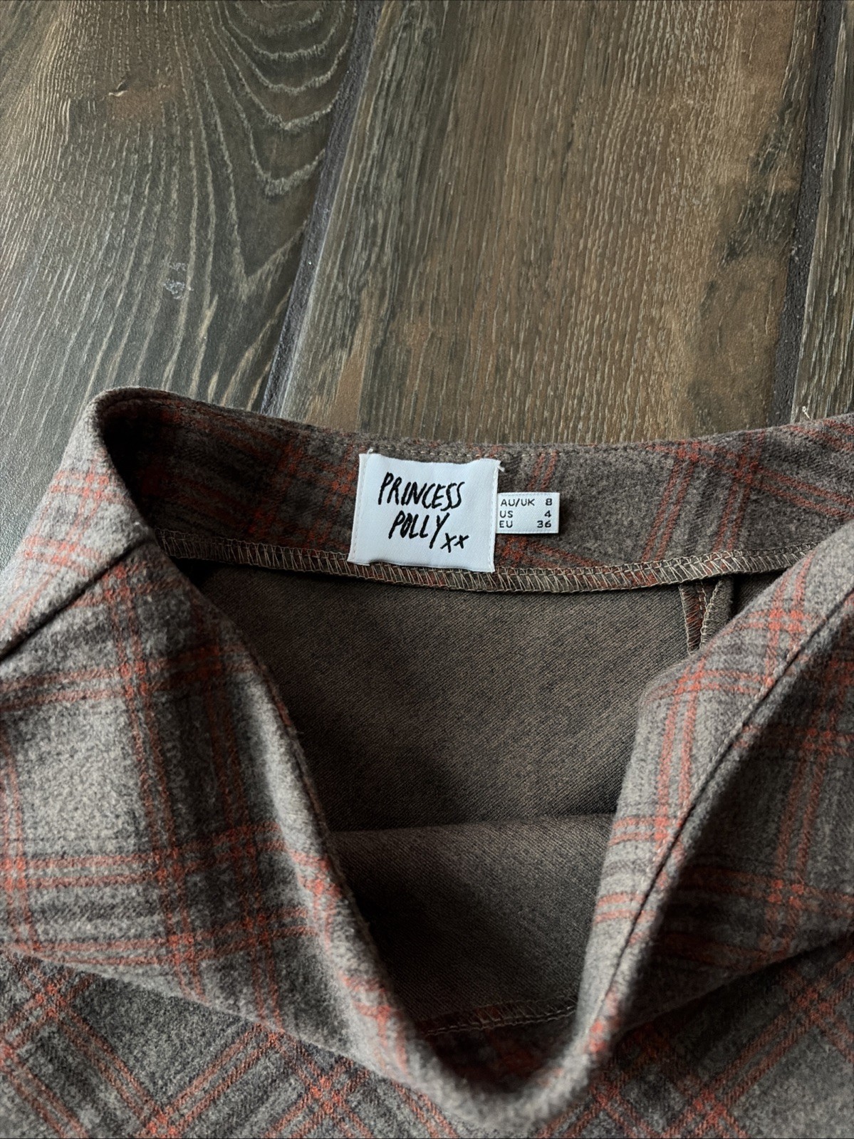 Princess Pollymini skirt high waist brown plaid