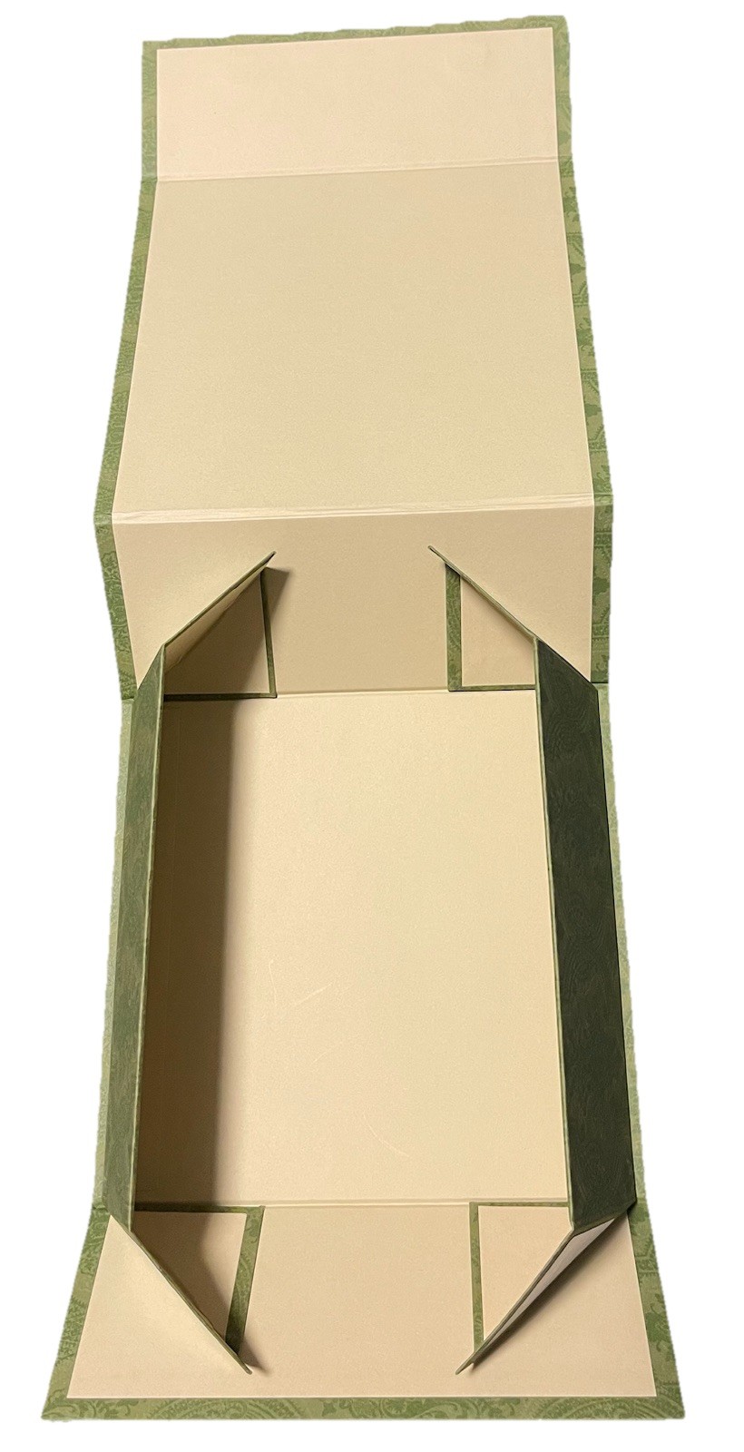 AUTHENTIC GUCCI - Green Brocade Magnetic Flap Gift Box - Used - 7.5 x 7.5 x 3"